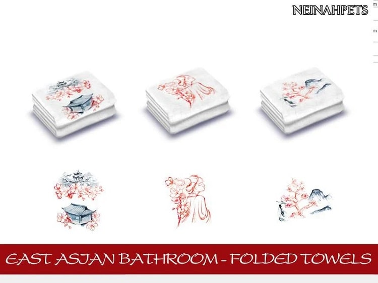 East Asian Bathroom Accessories – Folded Towel